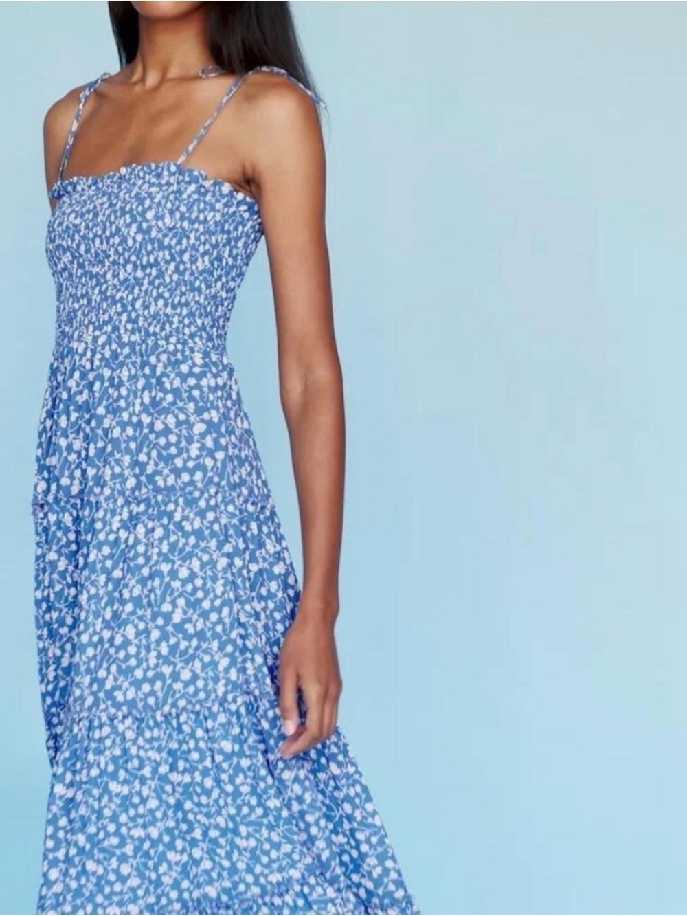 Reformation Nira Dress in Blue Floral